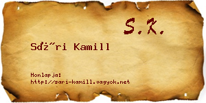 Sári Kamill névjegykártya